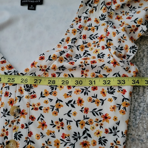 White floral sundress, Fortune + Ivy, Medium - Picture 8 of 8